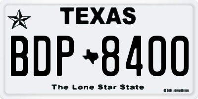 TX license plate BDP8400