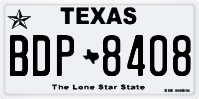 TX license plate BDP8408