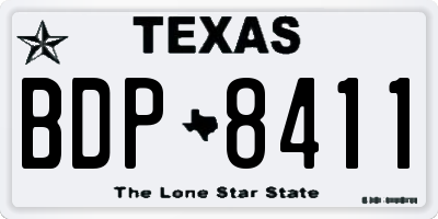 TX license plate BDP8411