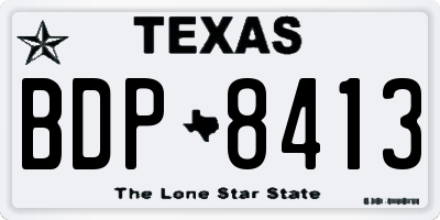TX license plate BDP8413