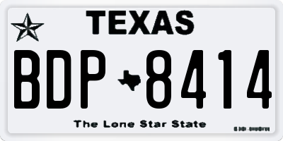 TX license plate BDP8414