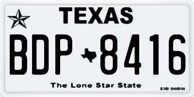 TX license plate BDP8416