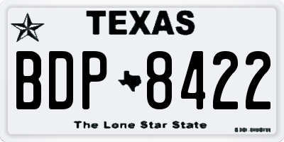 TX license plate BDP8422