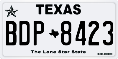TX license plate BDP8423