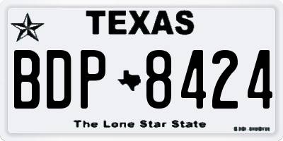 TX license plate BDP8424
