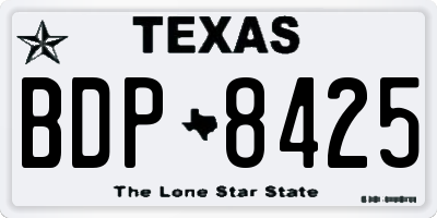 TX license plate BDP8425