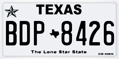TX license plate BDP8426