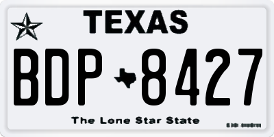 TX license plate BDP8427