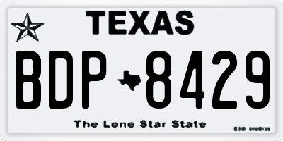 TX license plate BDP8429