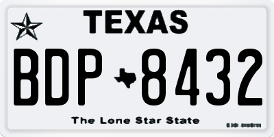 TX license plate BDP8432