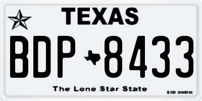 TX license plate BDP8433