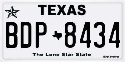 TX license plate BDP8434