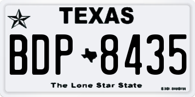 TX license plate BDP8435