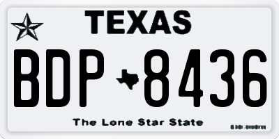 TX license plate BDP8436