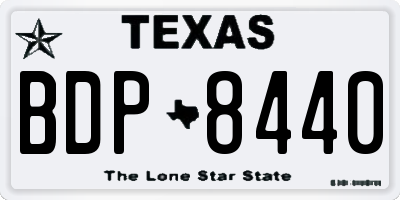 TX license plate BDP8440