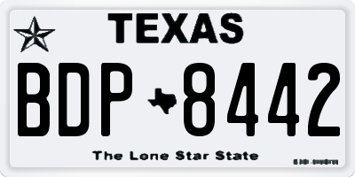 TX license plate BDP8442