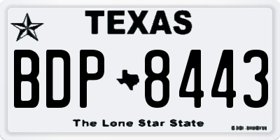 TX license plate BDP8443