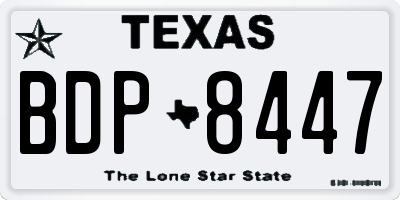 TX license plate BDP8447
