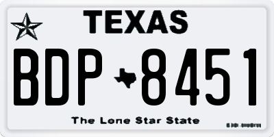 TX license plate BDP8451