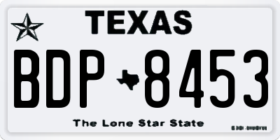 TX license plate BDP8453