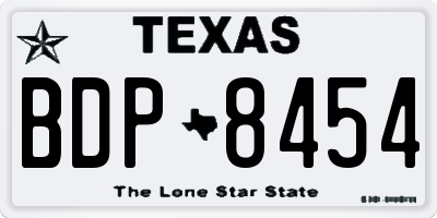 TX license plate BDP8454