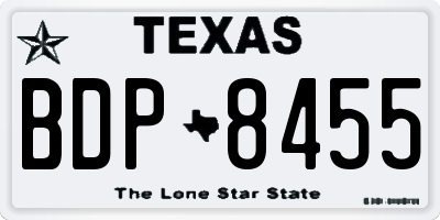 TX license plate BDP8455