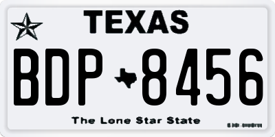TX license plate BDP8456