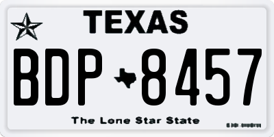 TX license plate BDP8457