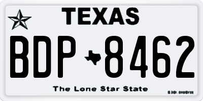 TX license plate BDP8462