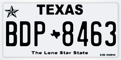 TX license plate BDP8463