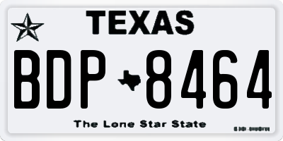 TX license plate BDP8464