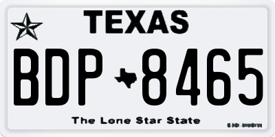 TX license plate BDP8465