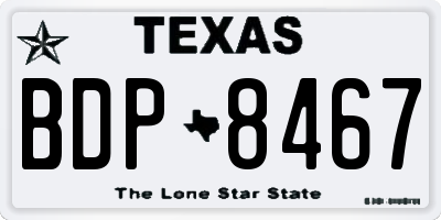 TX license plate BDP8467
