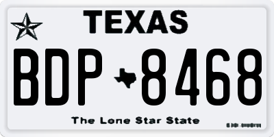 TX license plate BDP8468