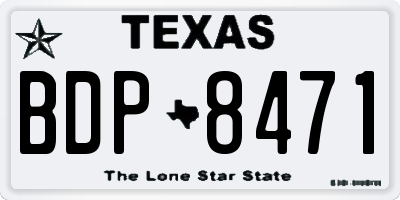 TX license plate BDP8471