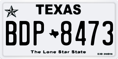 TX license plate BDP8473