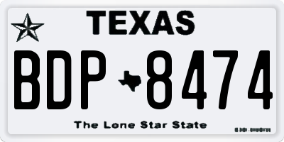 TX license plate BDP8474