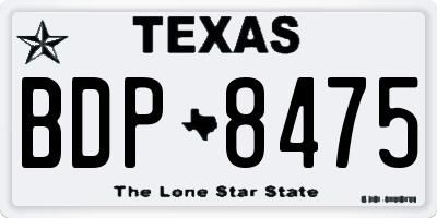 TX license plate BDP8475