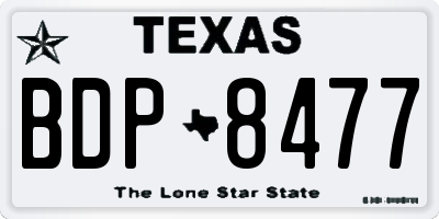 TX license plate BDP8477