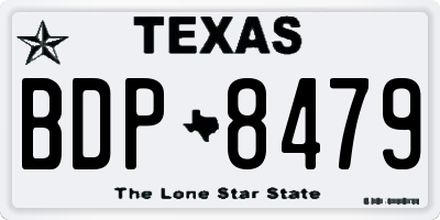 TX license plate BDP8479