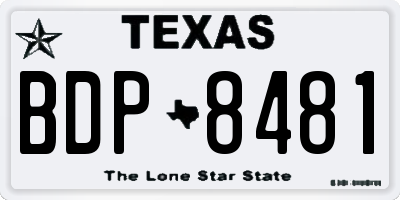 TX license plate BDP8481