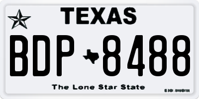 TX license plate BDP8488