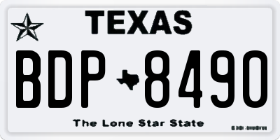 TX license plate BDP8490