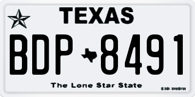 TX license plate BDP8491