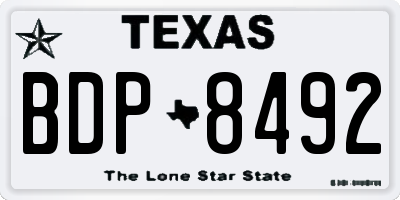 TX license plate BDP8492
