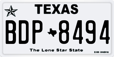 TX license plate BDP8494