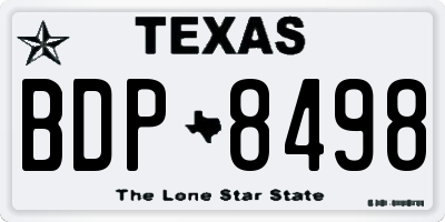 TX license plate BDP8498