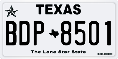 TX license plate BDP8501