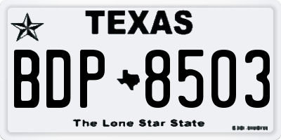 TX license plate BDP8503