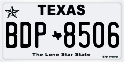 TX license plate BDP8506